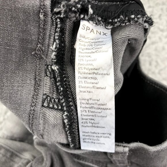 SPANX Womens Size XS Gray Distressed Raw Hem Mid Rise Skinny Ankle Jegging Jeans - Picture 11 of 16
